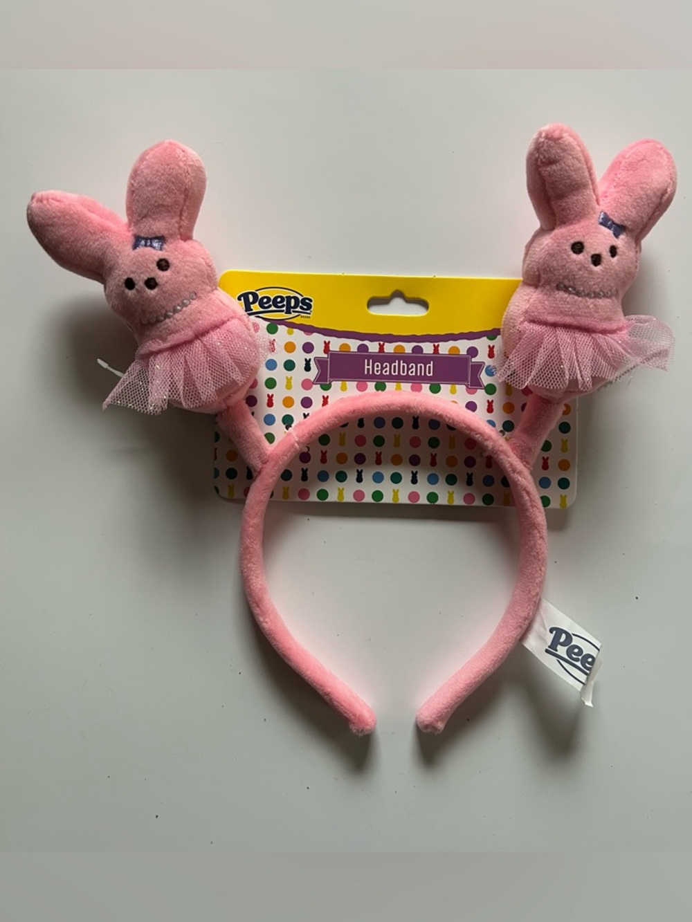 NEW!!! Peeps Pink Ballerina Bunny Plush Headband With Embroidered Detail (NWT)